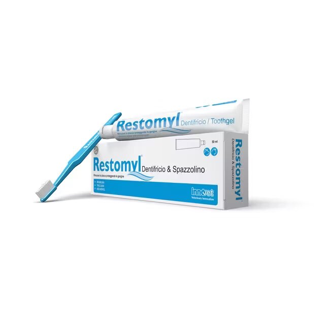 Innovet Restomyl gel dentar cu periuta 50 ml