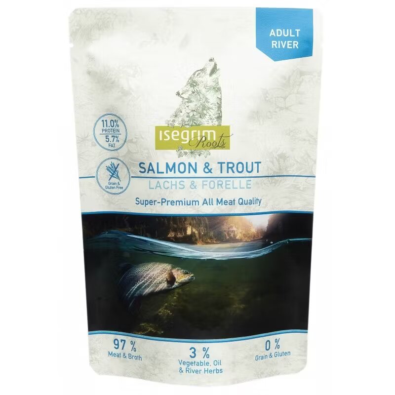 Isegrim Hrana umeda Pouch Dog Adult Salmon & Trout 410 g