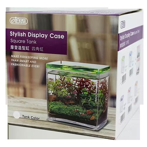 ISTA Acvariu acrilic betta cub verde - Stylish Display Case-Square Tank Green