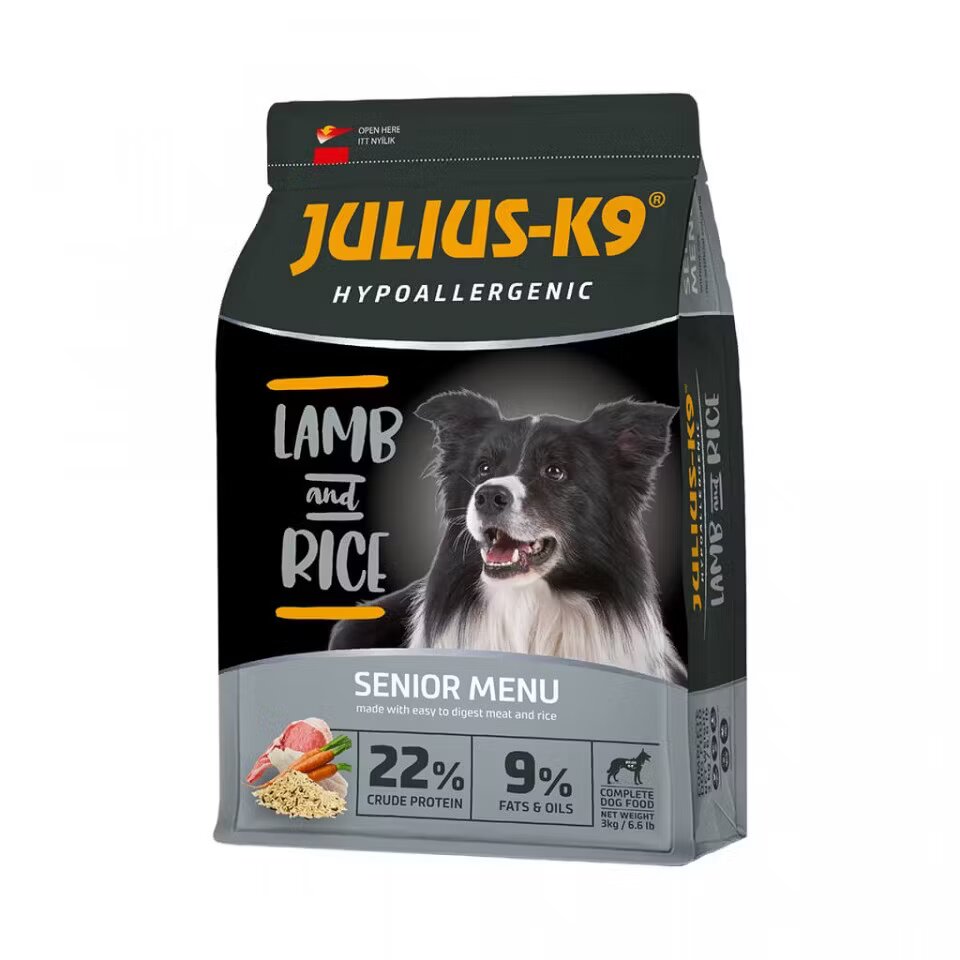 Julius K9 Hrana uscata premium hipoalergenica caini Senior Miel & Orez 12 kg