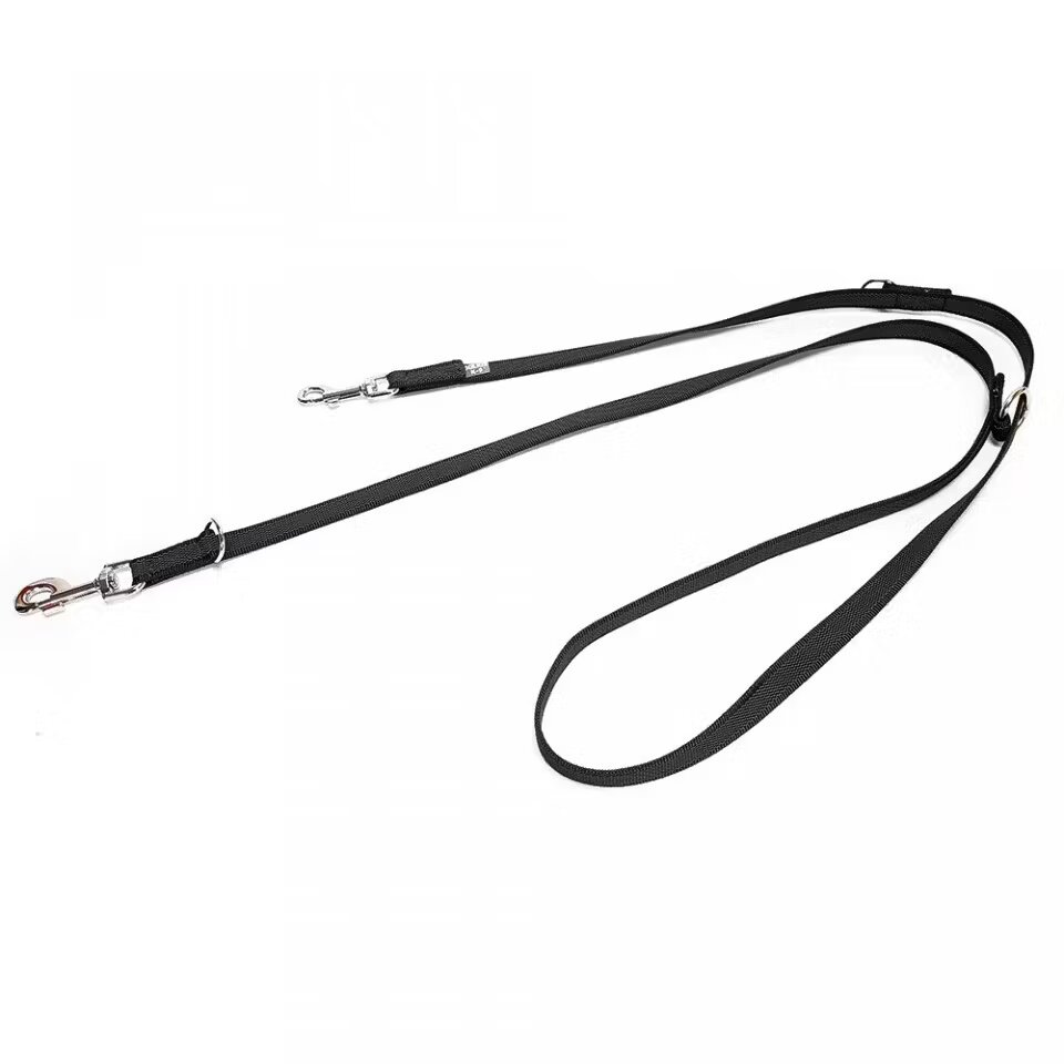 Julius K9 Lesa antiderapanta dublu ajustabila cu 2 carabine 2.2 m Neagra