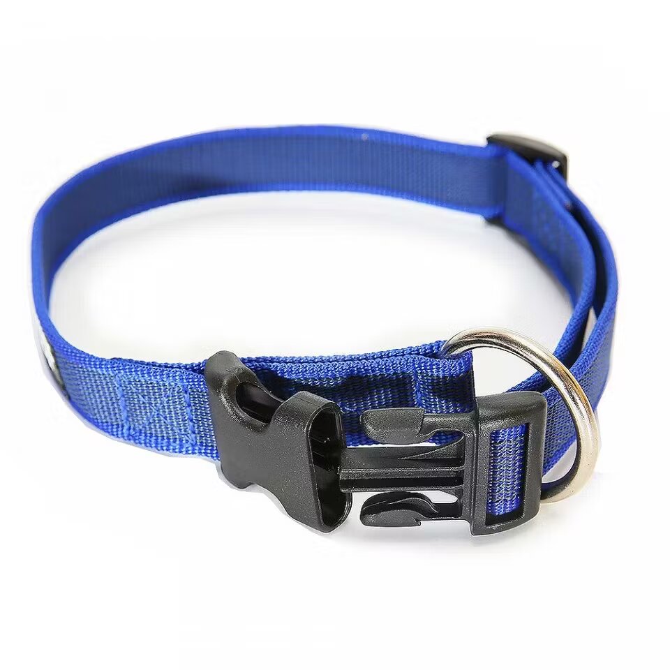 Julius K9 Zgarda nylon reglabila Albastru-Gri 25 mm