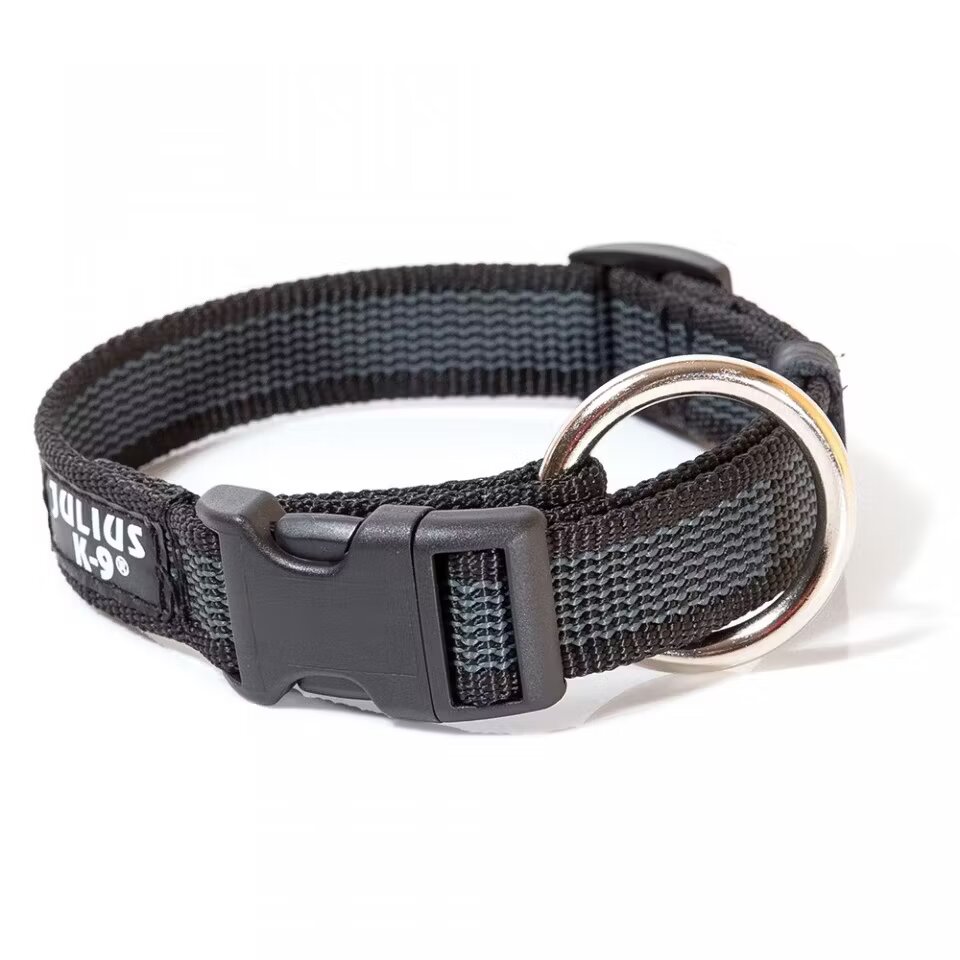 Julius K9 Zgarda nylon reglabila Gri 20 mm