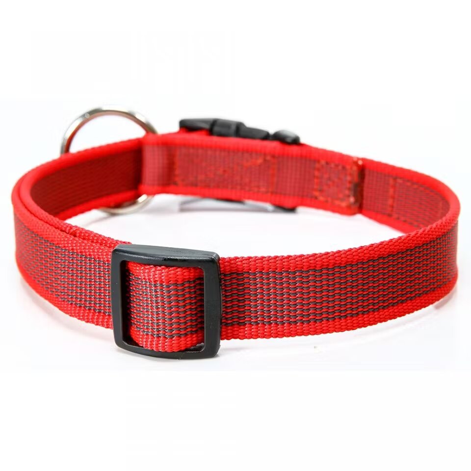 Julius K9 Zgarda nylon reglabila Rosu-Gri 25 mm