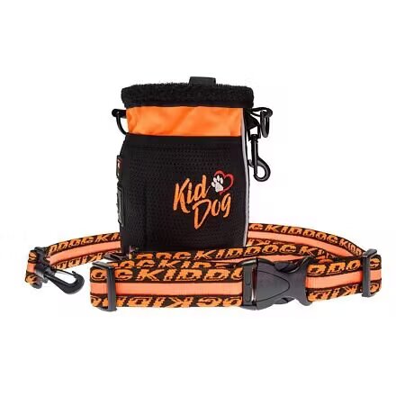 Kid Dog KidDog Gentuta Multifunctionala pentru Recompense cu Pungi Igienice 17x11 cm Portocaliu Neon/ Negru