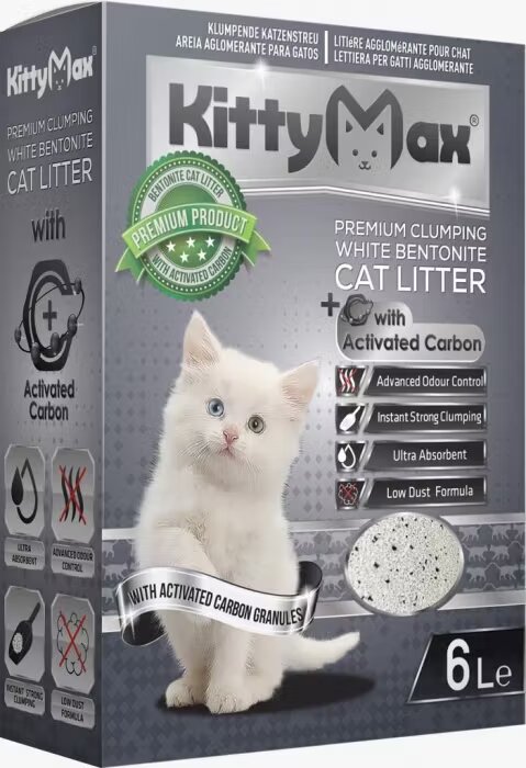 KittyMax Asternut Igienic Premium Active Carbon pentru Pisici 6 L