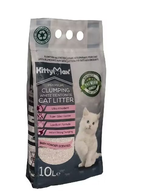 KittyMax Asternut Igienic Premium Baby Powder pentru Pisici 10 L