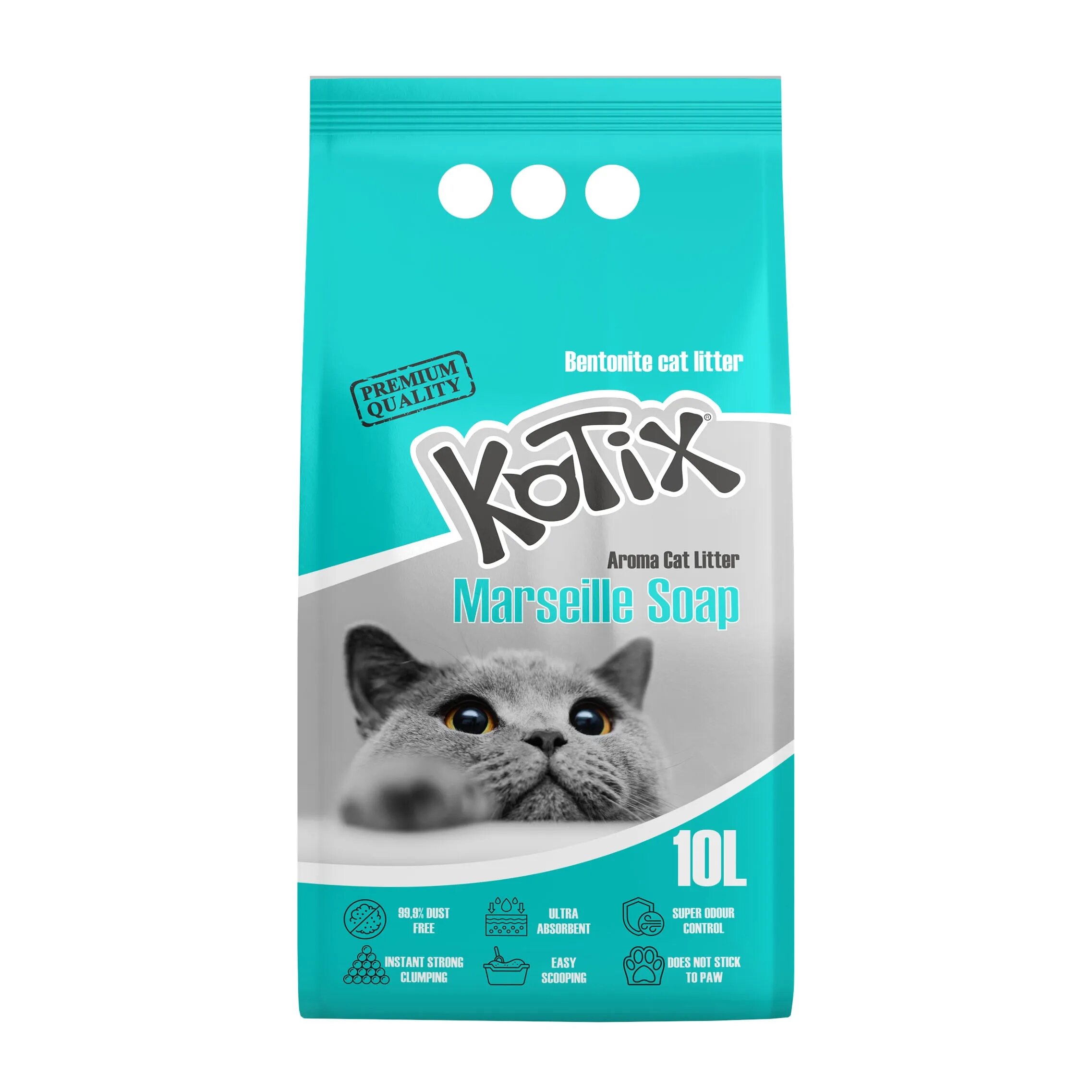 Kotix Asternut igienic pentru pisici 10 L aroma Sapun de Marsilia