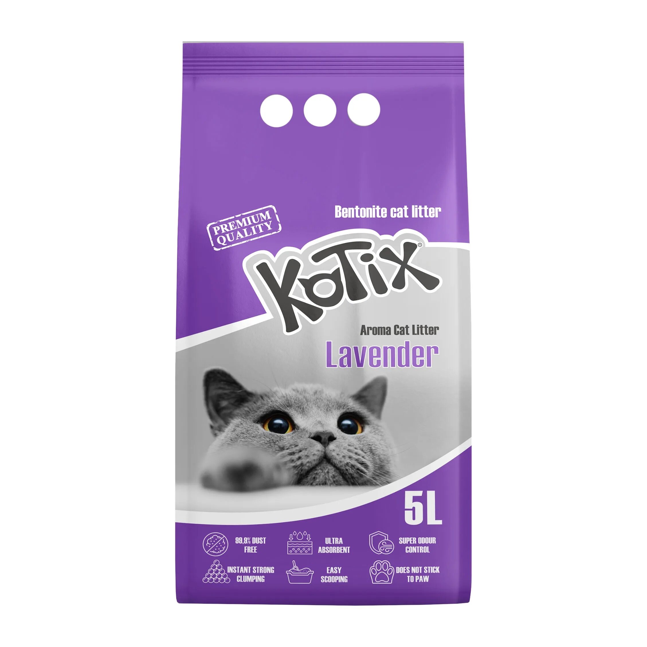 Kotix Asternut igienic pentru pisici 5 L aroma Lavanda
