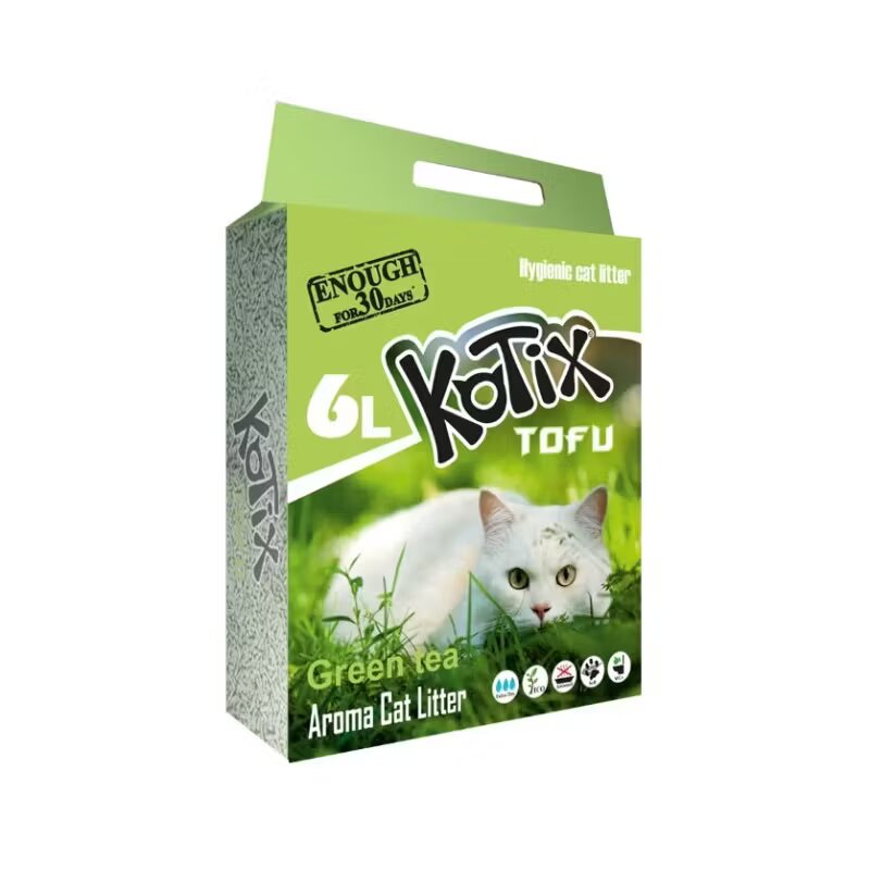 Kotix Asternut igienic pentru pisici TOFU Ceai Verde 6 L/ 2.5 kg
