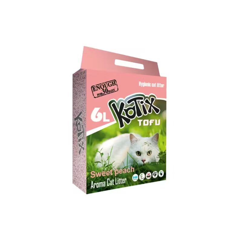 Kotix Asternut igienic pentru pisici TOFU Piersici 6 L/ 2.5 kg