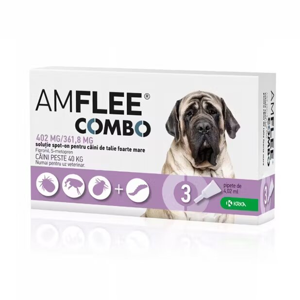 KRKA Amflee Combo Dog 402 mg XL (40-60 kg) x 3 pipete