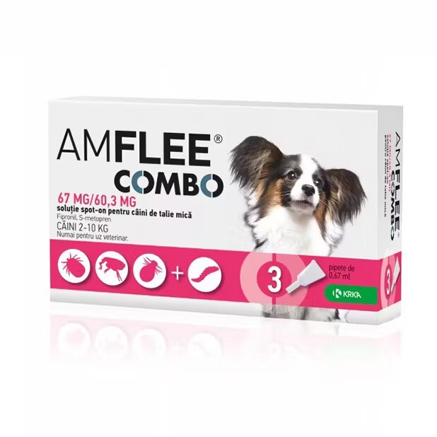 KRKA Amflee Combo Dog 67 mg S (2-10 kg) x 3 pipete