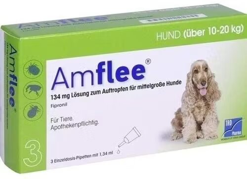 KRKA Amflee Dog 3 Pipete x 134 mg - M (10-20 kg)