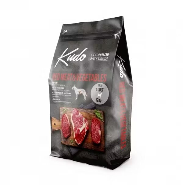 Kudo Adult Mini Hrana Uscata Presata la Rece Carne Rosie si Legume 12 kg
