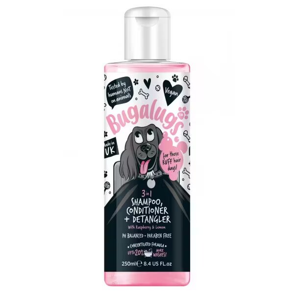 Lakeland Cosmetics Sampon Caini Bugalugs Raspberry 3 in 1 250 ml