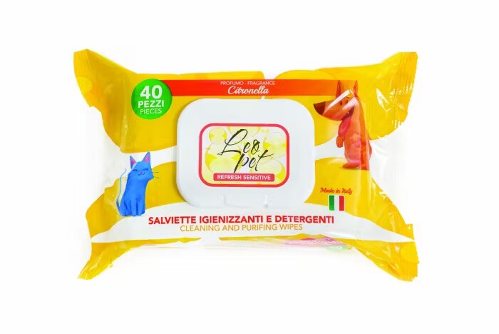 Leopet Servetele Umede Citronella pentru Animale de Companie 40 buc