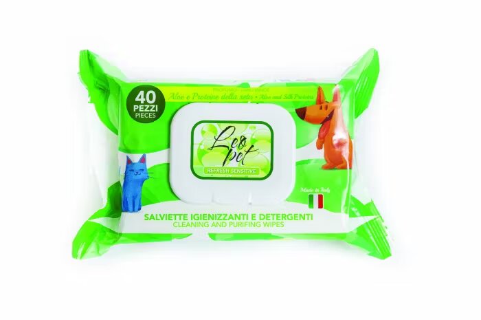 Leopet Servetele Umede cu Aloe Vera si Matase pentru Animale de Companie 40 buc