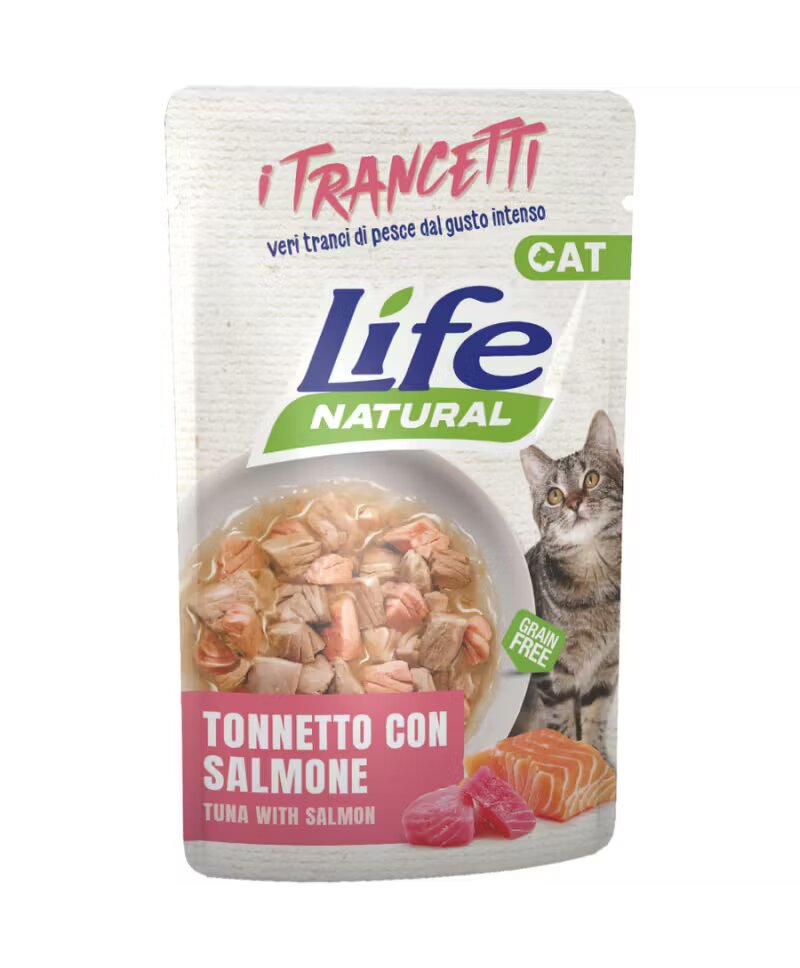 Life Natural Hrana Umeda Pisici Adult Ton si Somon Bucati 55 g
