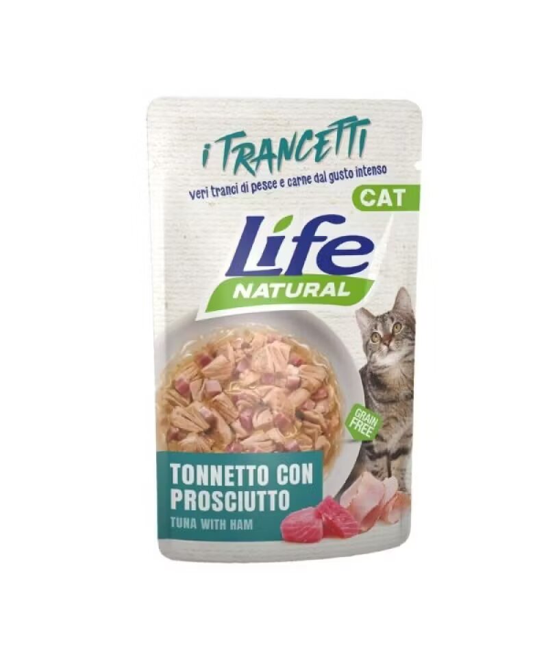 Life Natural Hrana Umeda Pisici Adult Ton si Sunca Bucati 55 g