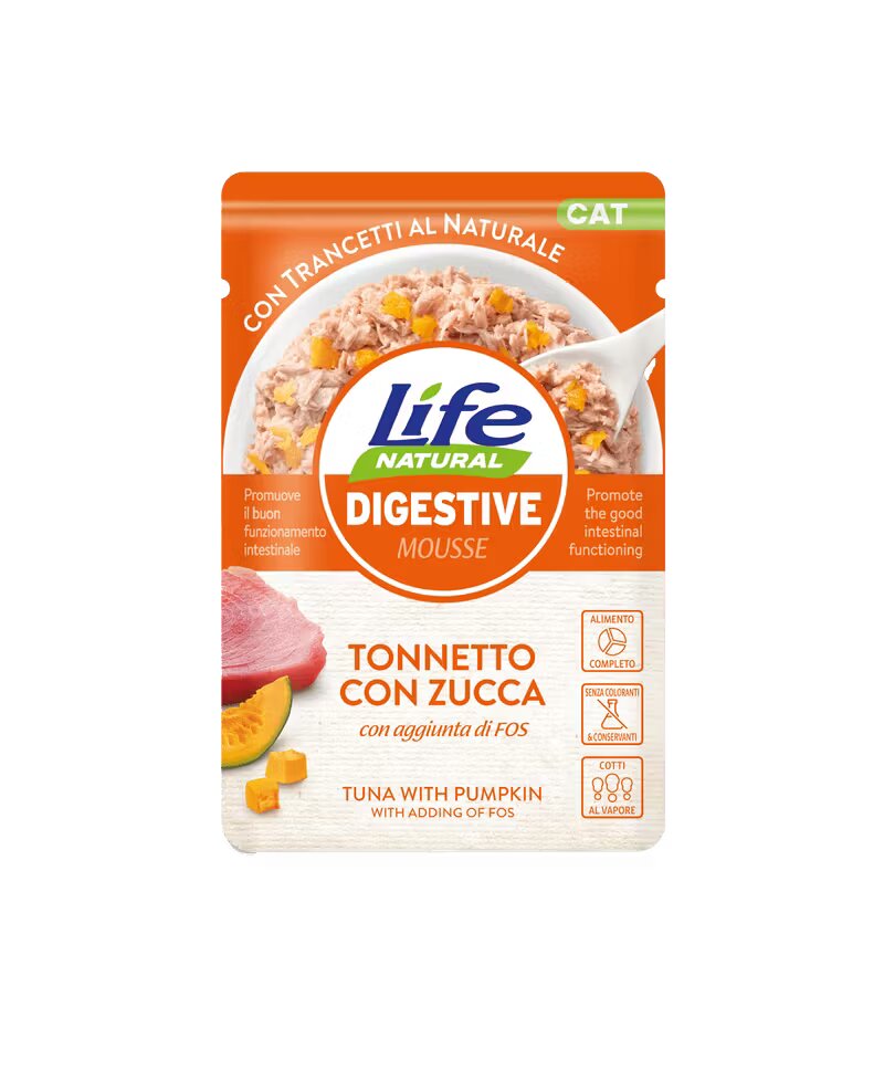 Life Natural Hrana Umeda Pisici Digestive Mousse Ton si Dovleac 70 g