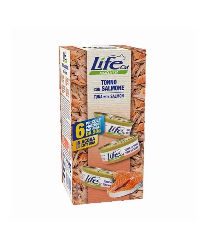Life Natural Hrana Umeda Pisici Life Cat Ton & Somon Multipack 6x50 g