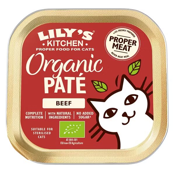 Lilys Kitchen Lily's Kitchen Cat Adult Organic Beef Pate 85 g