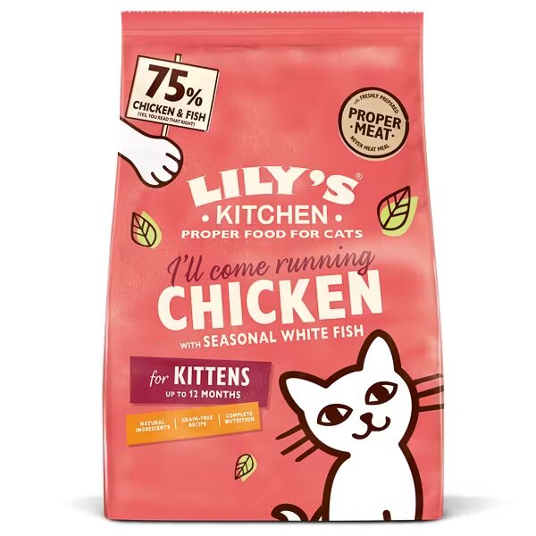 Lilys Kitchen Lily's Kitchen Cat Chicken & White Fish Dry Kitten Food 800 g