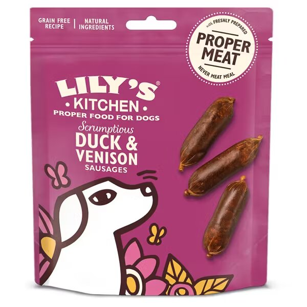 Lilys Kitchen Lily's Kitchen Scrumptious Duck With Venison Sausages Dog Treats 70 g