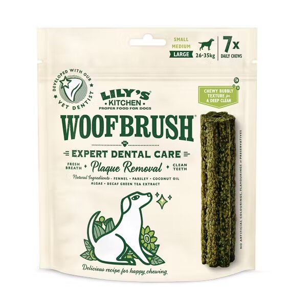 Lilys Kitchen Lily's Kitchen Woofbrush Large Natural Dental Dog Chew 7 Pack 329 g