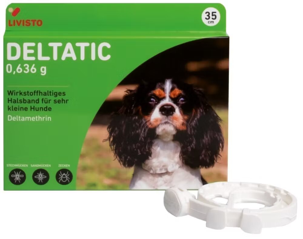 Livisto Deltatic 35 cm zgarda antiparazitara pentru caini de talie foarte mica