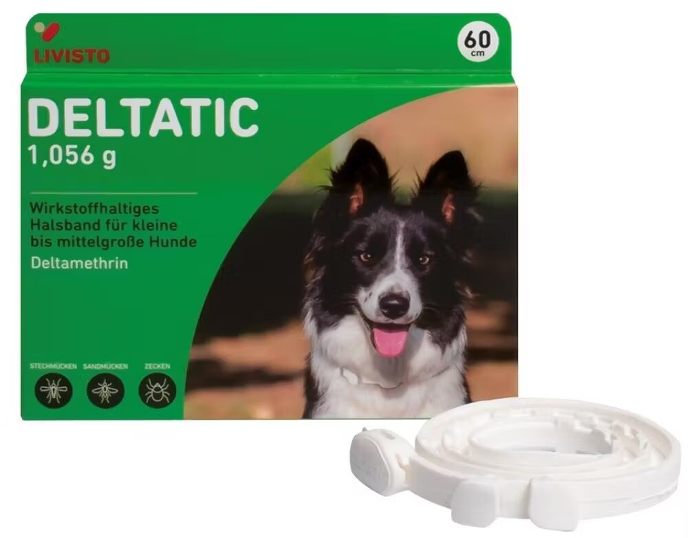 Livisto Deltatic 60 cm zgarda antiparazitara pentru caini de talie mica si medie