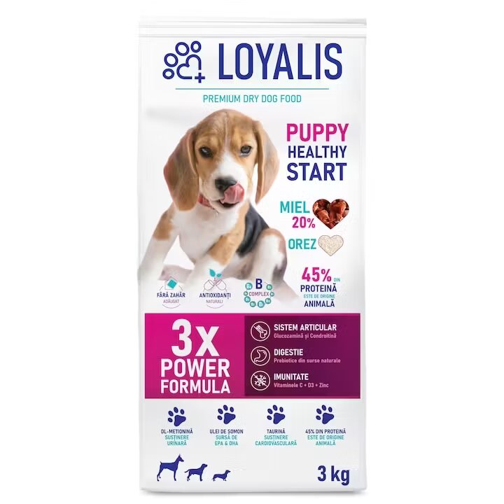 Loyalis Hrana uscata premium Puppy Healthy Start Miel 3 kg