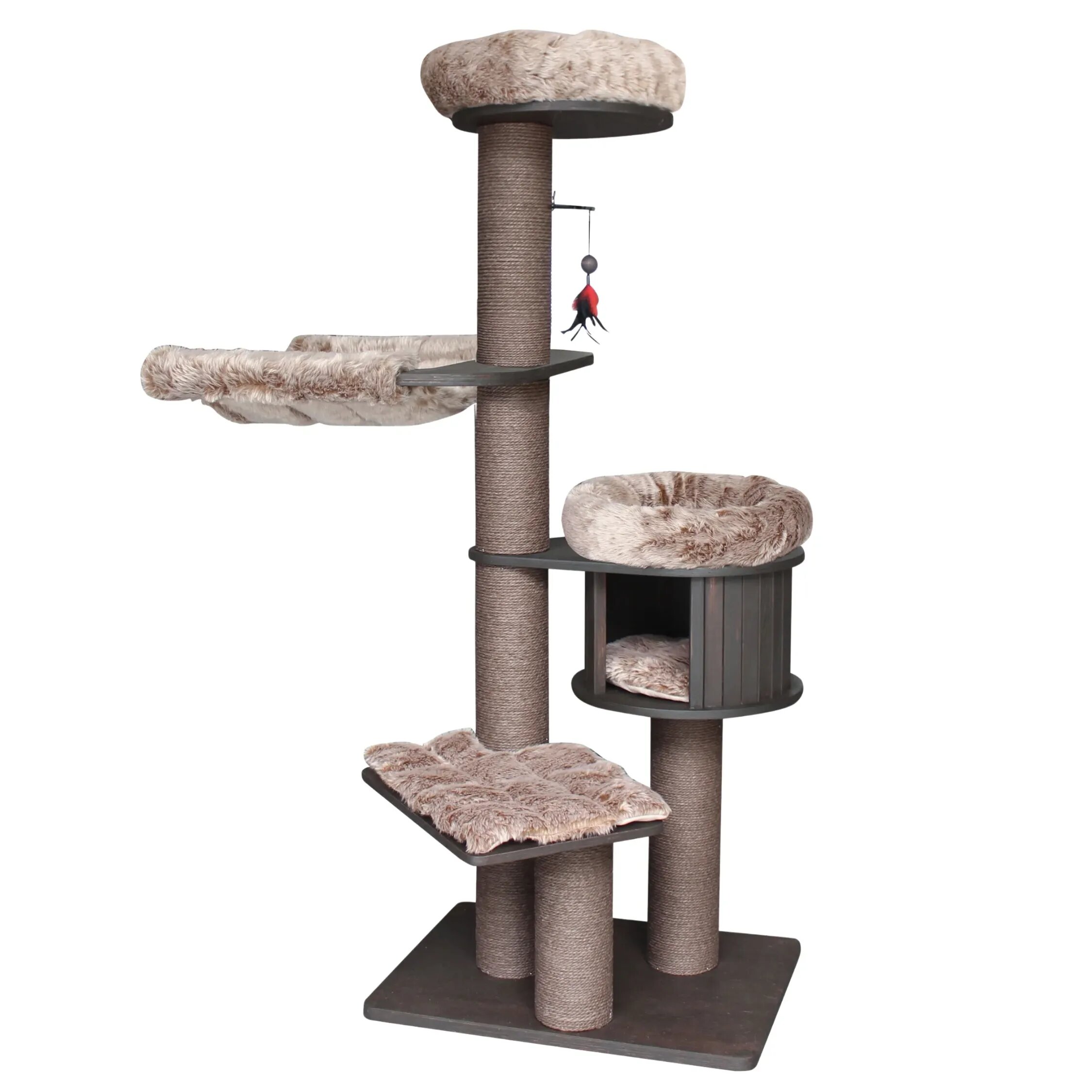 Meraki Home Ansamblu de joaca pisici Espresso Cloud Large 75 x 56 x 175 cm