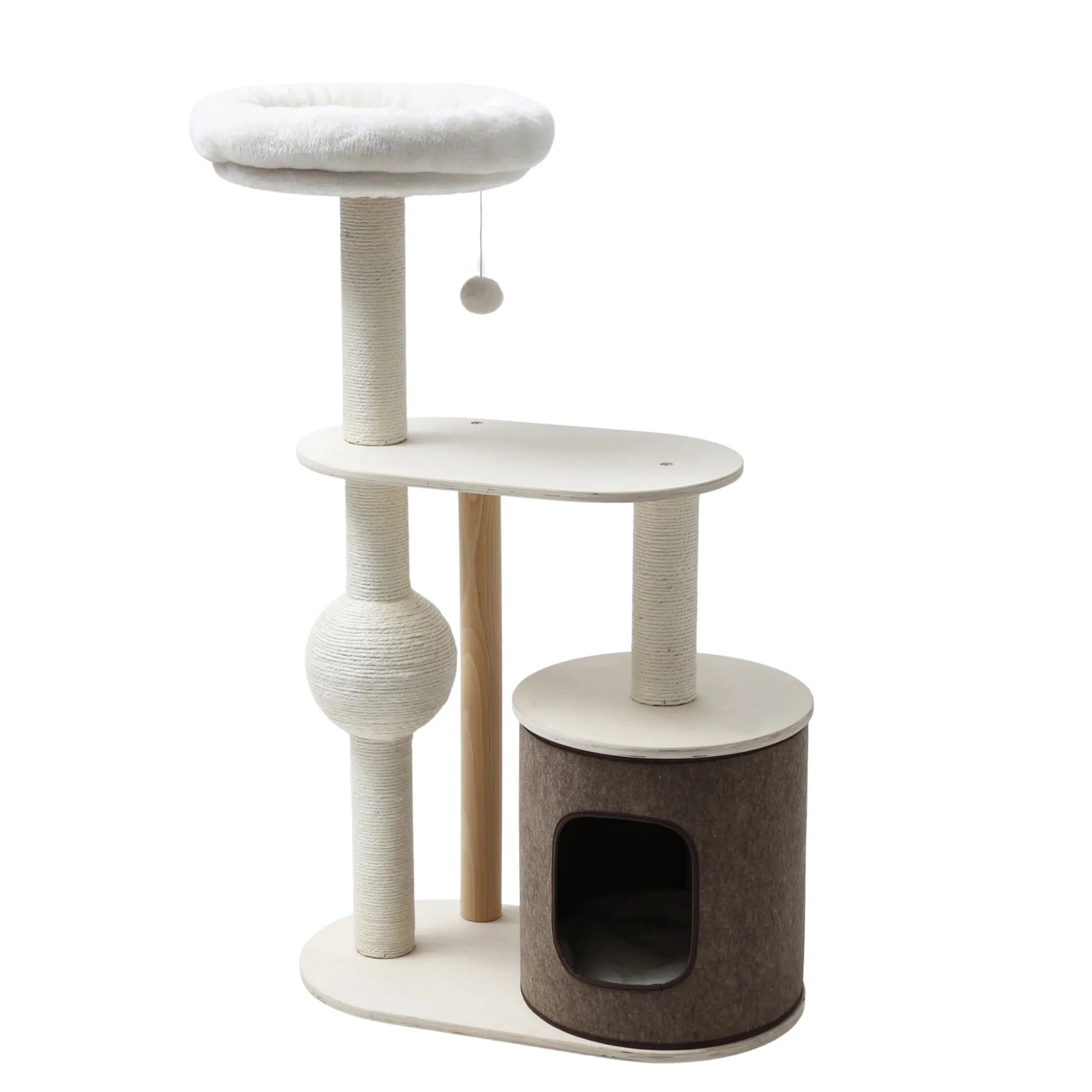 Meraki Home Ansamblu de joaca pisici Ivory Haven 70 x 39 x 118 cm