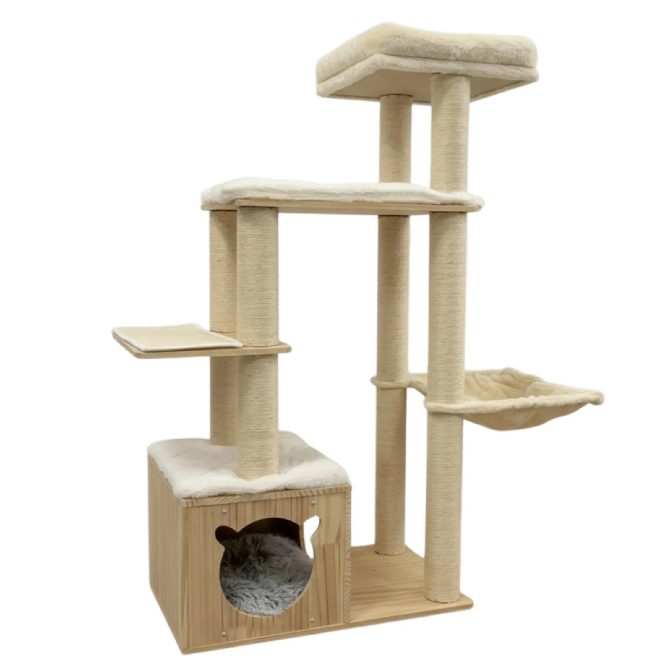 Meraki Home Ansamblu de joaca pisici Nordic Pine 65 x 40 x 124 cm