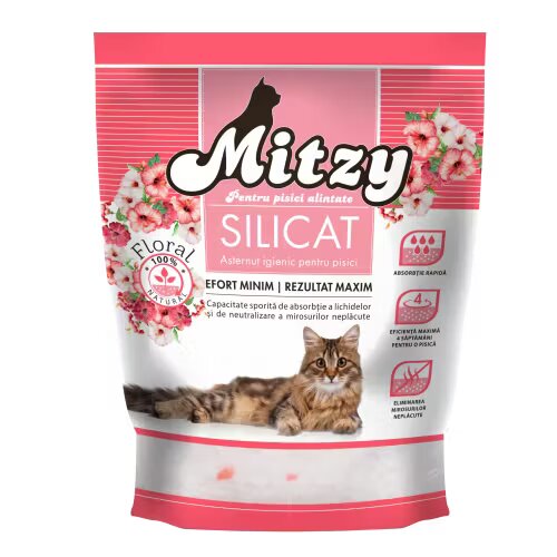 Mitzy Asternut igienic pentru pisici Silicat Floral 3.8 L