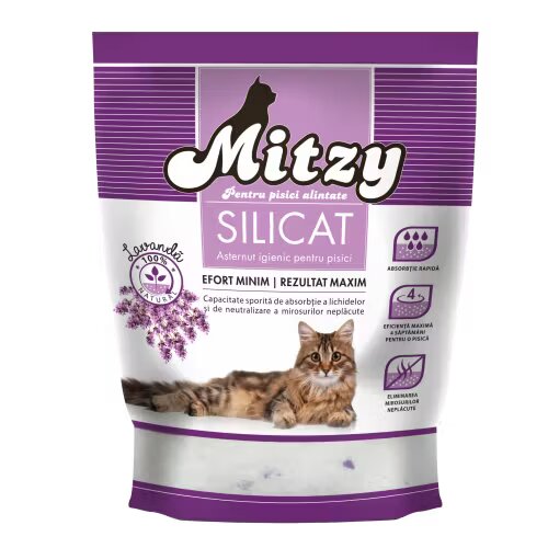 Mitzy Asternut igienic pentru pisici Silicat Lavanda 3.8 L