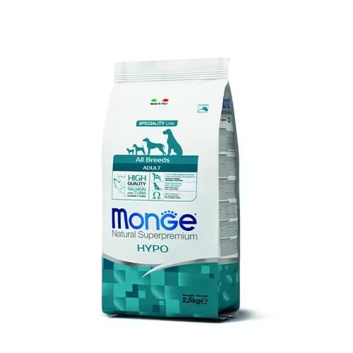 Monge Hrana uscata caini Natural Superpremium All Breeds Adult Hypoallergenic Somon & Ton 2.5 kg