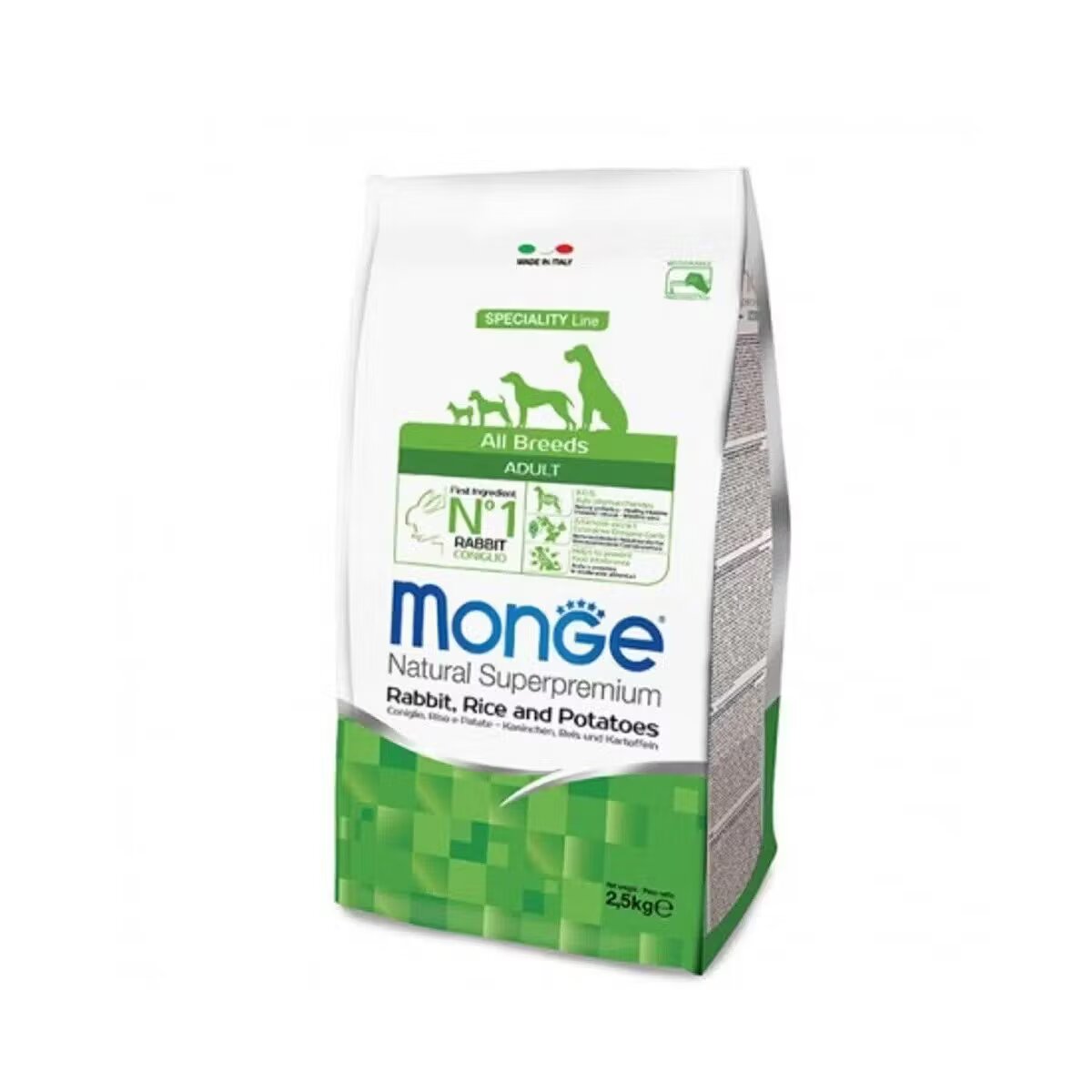 Monge Hrana uscata caini Natural Superpremium All Breeds Adult Iepure Orez & Cartofi 2.5 kg