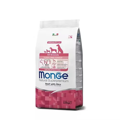 Monge Hrana uscata caini Natural Superpremium All Breeds Puppy & Junior Vita & Orez 12 kg