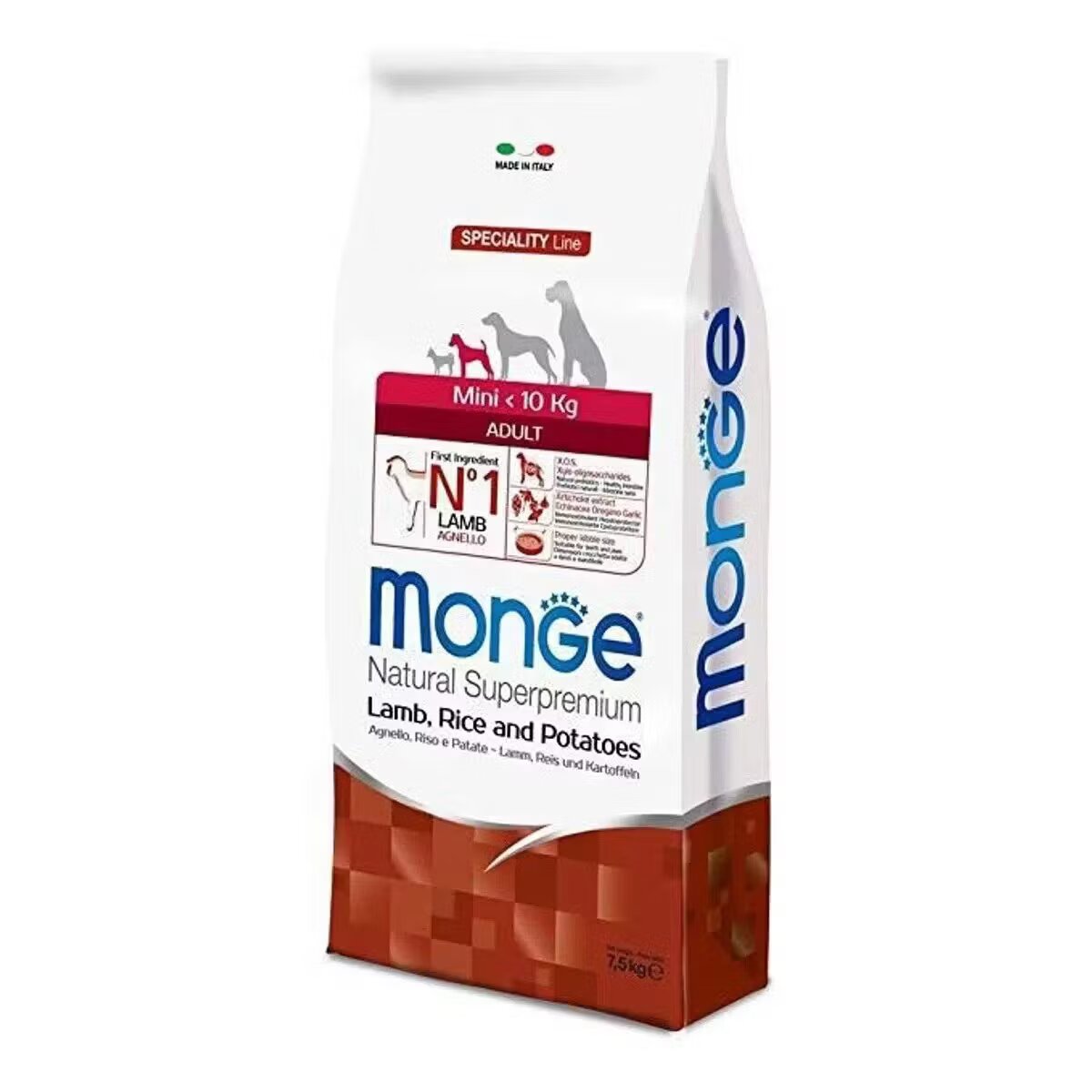 Monge Hrana uscata caini Natural Superpremium Mini Adult Miel Orez & cartofi 7.5 kg