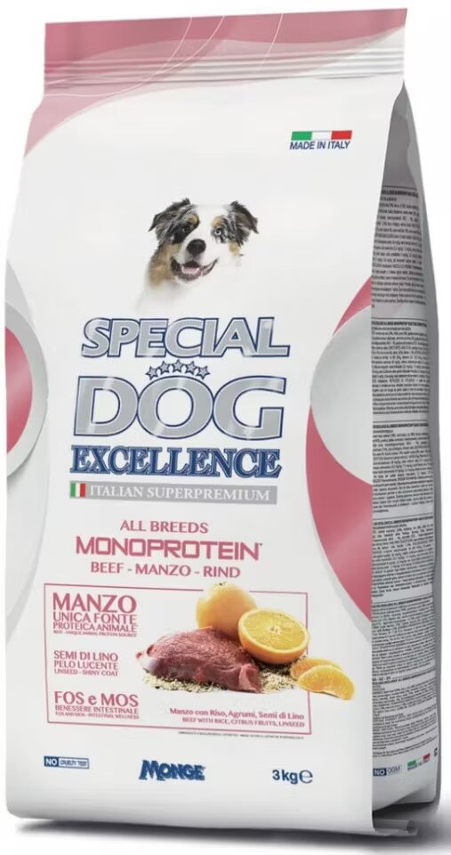 Monge Hrana uscata caini Special Excellence Monoprotein Adult All Breeds Vita 3 kg