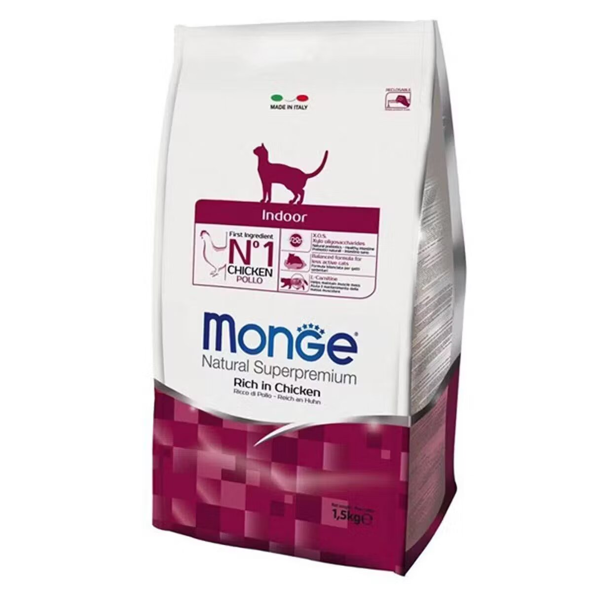 Monge Hrana uscata pisici Natural Indoor Pui 1.5 kg