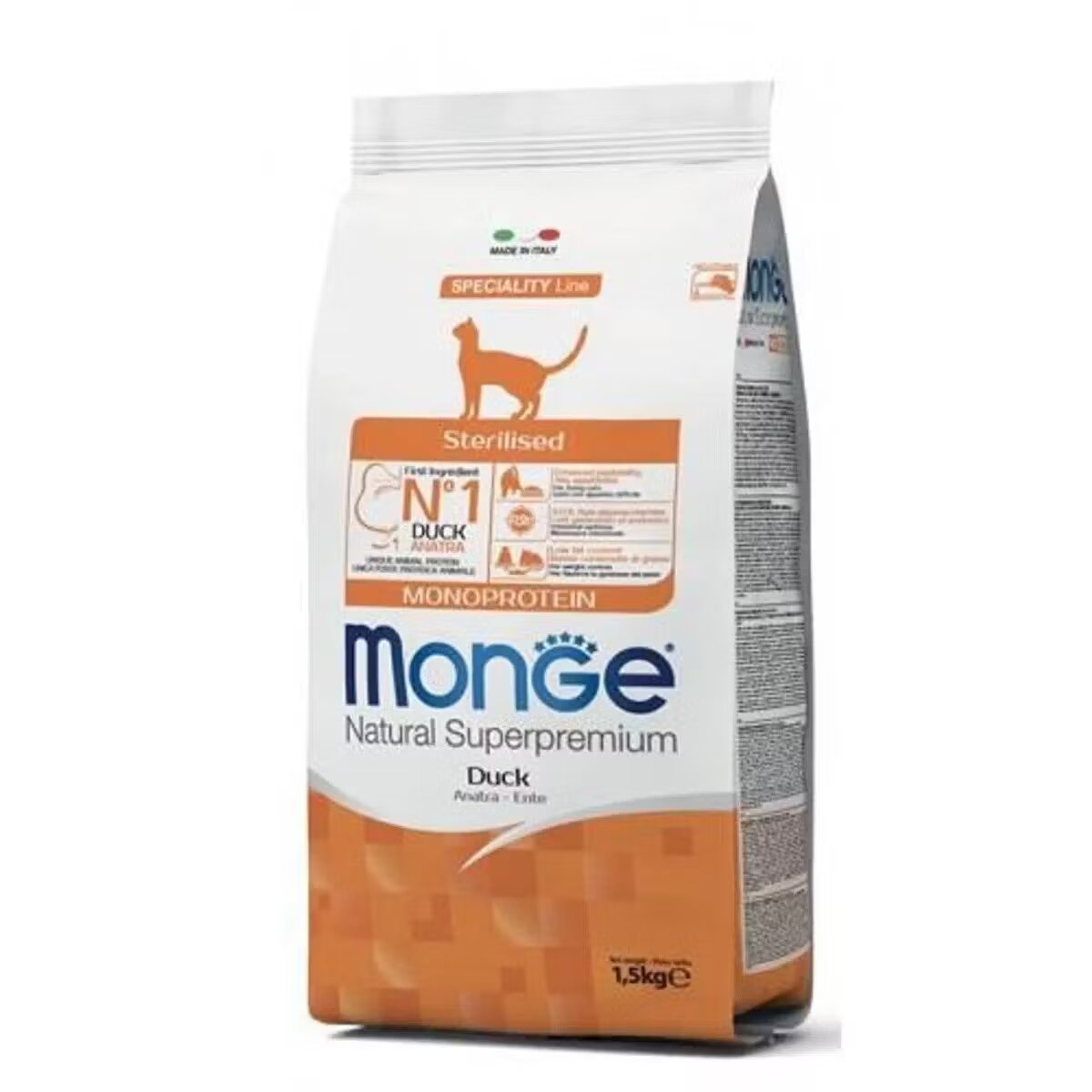 Monge Hrana uscata pisici Natural Monoprotein Sterilised Rata 1.5 kg