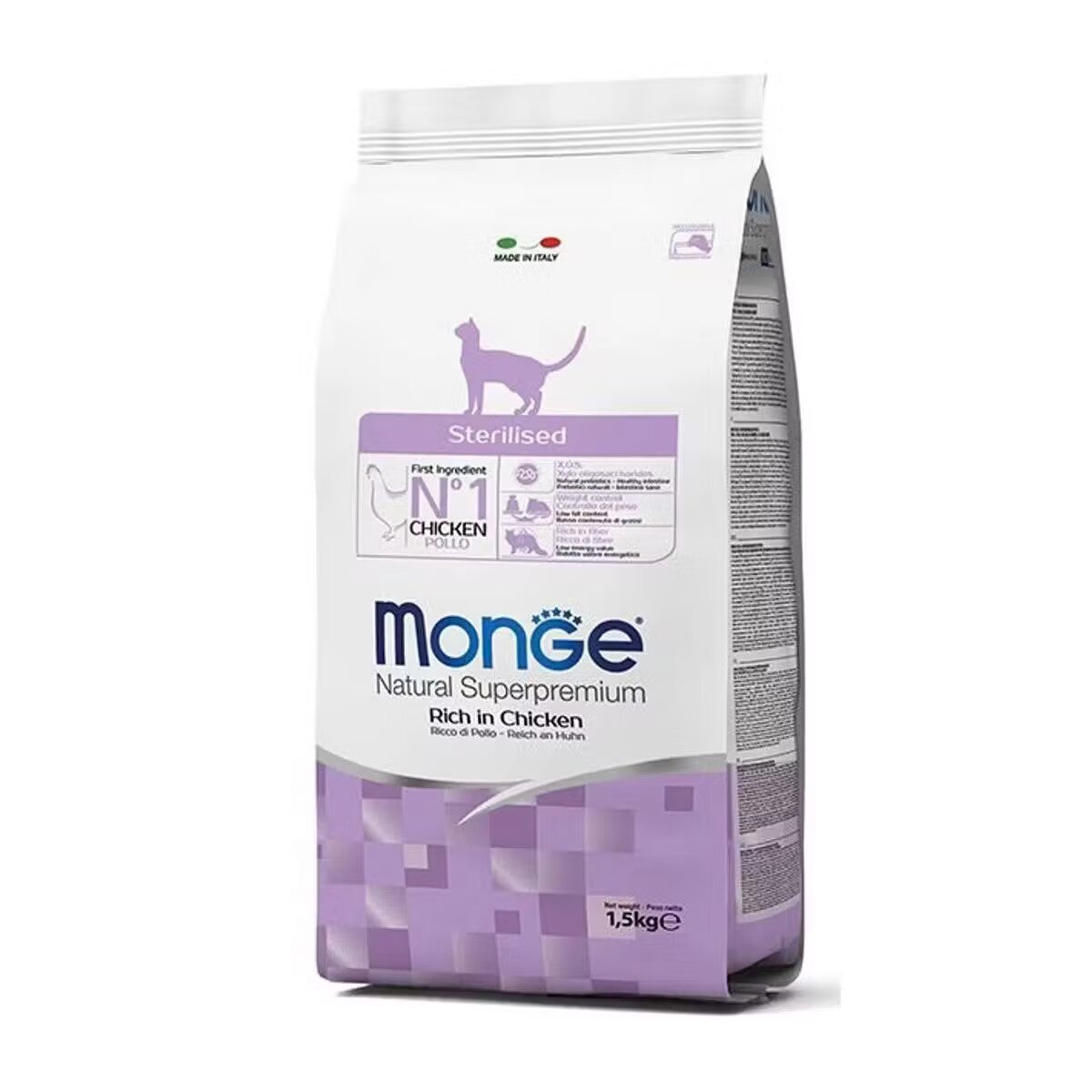Monge Hrana uscata pisici Natural Superpremium Sterilised Pui 1.5 kg