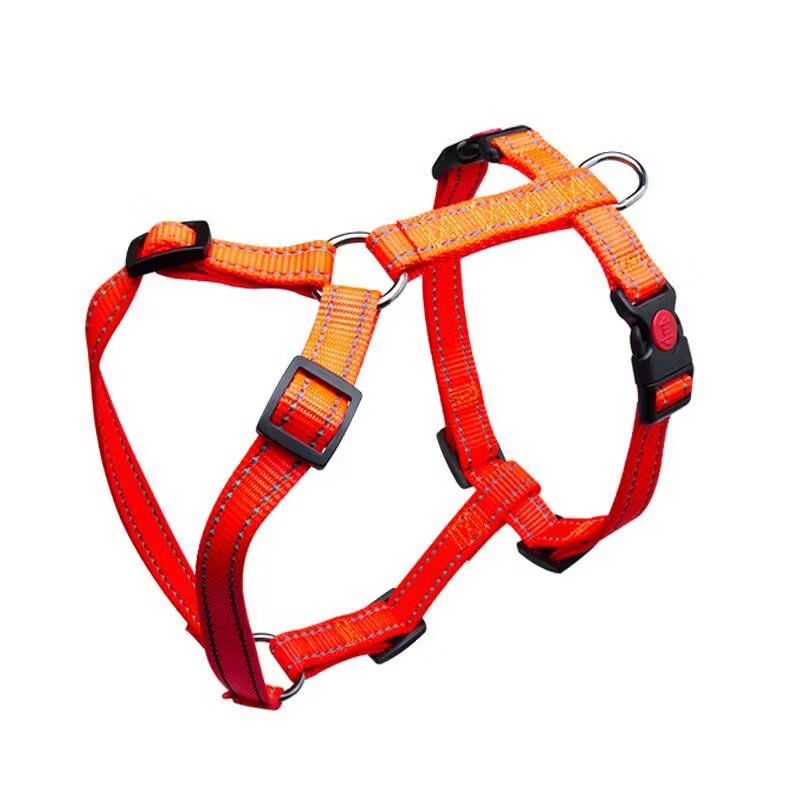 N MOL Ham Caini 3x Ajustabil Nylon Orange Reflectorizant Click 10 mm x 22-40 cm
