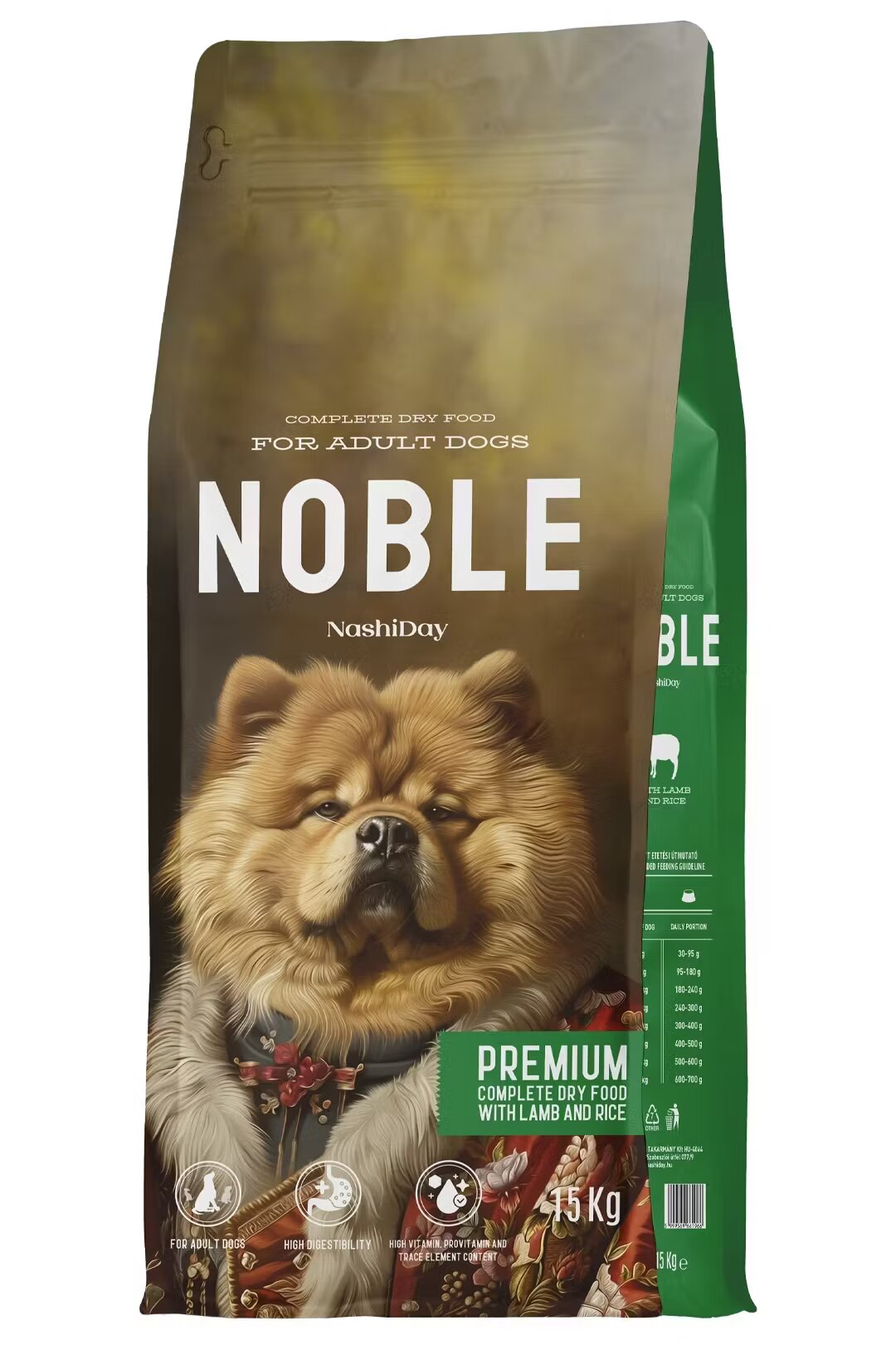NashiDay Hrana Premium Uscata Caini Noble Miel si Orez 15 kg