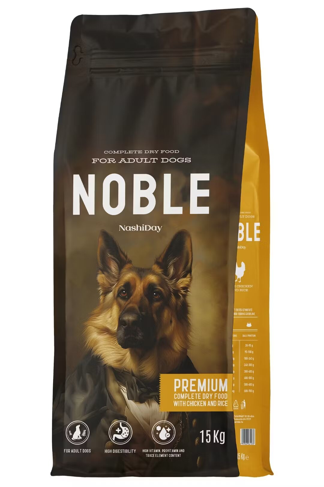 NashiDay Hrana Premium Uscata Caini Noble Pui si Orez 15 kg