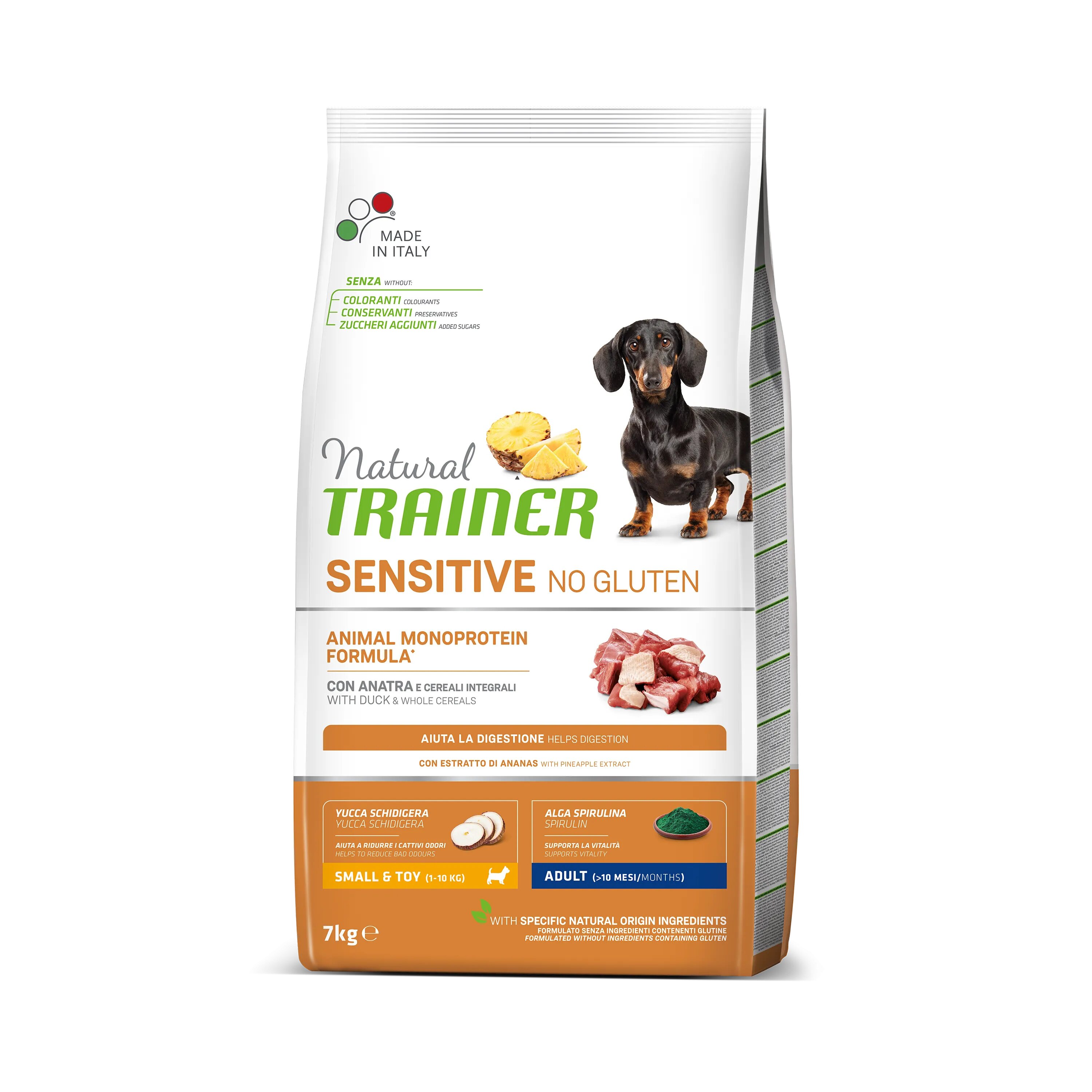 Natural Trainer Hrana Uscata Caini Dog Mini Adult Sensitive No Gluten Rata 7 kg